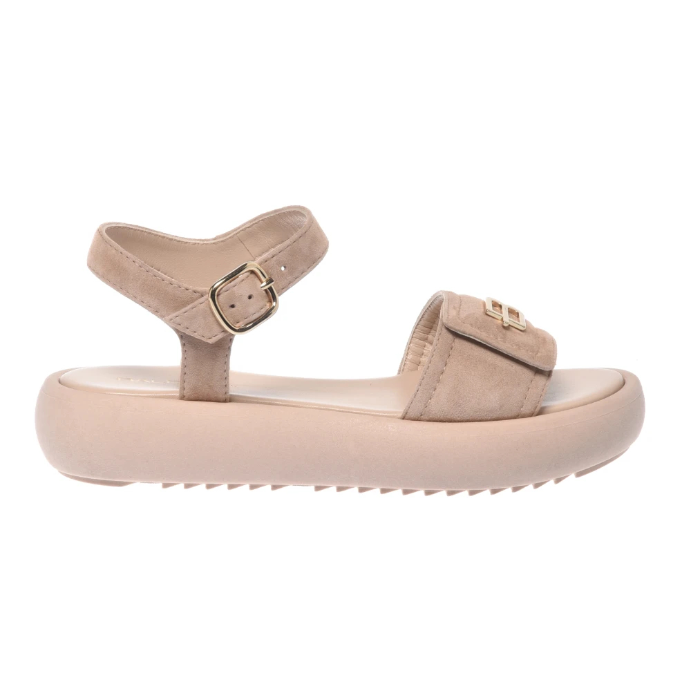 Baldinini Damen Beige - Nude Suede Sandal - Shoes - 36 Eu