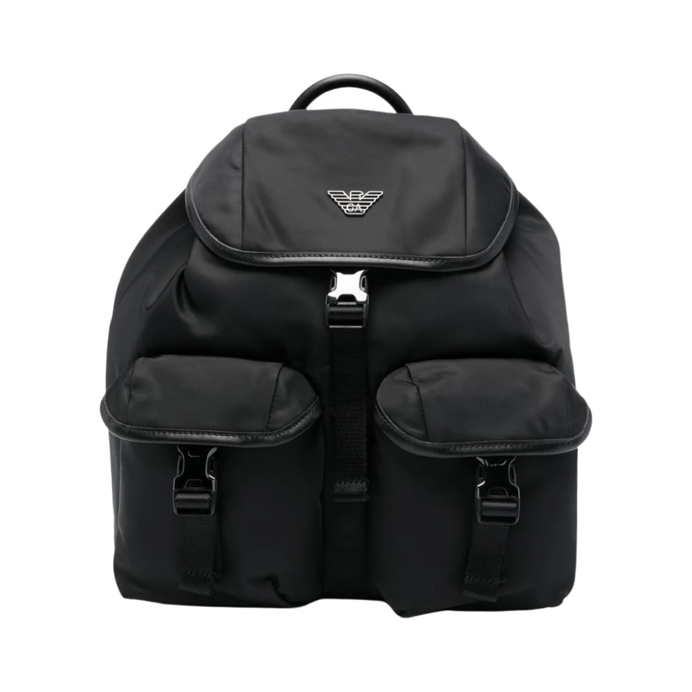 Emporio Armani Herren Schwarz - Nylon Backpack - Bags - K - One Size