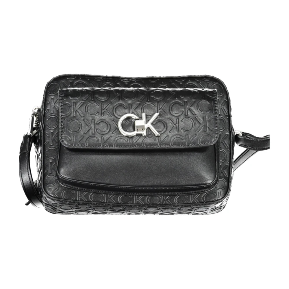 Calvin Klein, Damen, Handtasche, Black Polyester Women's Shoulder Bag, Schwarz - Bild 4