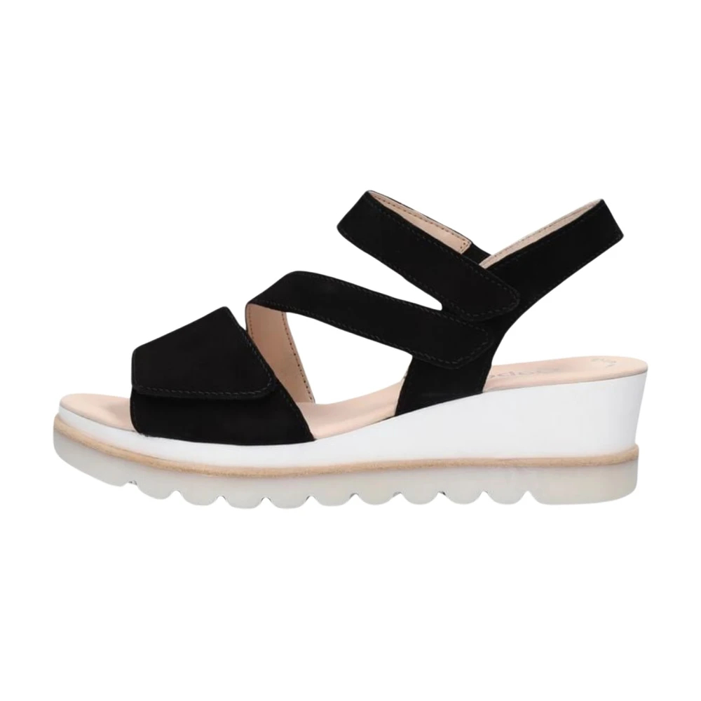 Gabor Damen Schwarz - Elegante E Wildledersandale - Shoes - K - 39 Eu