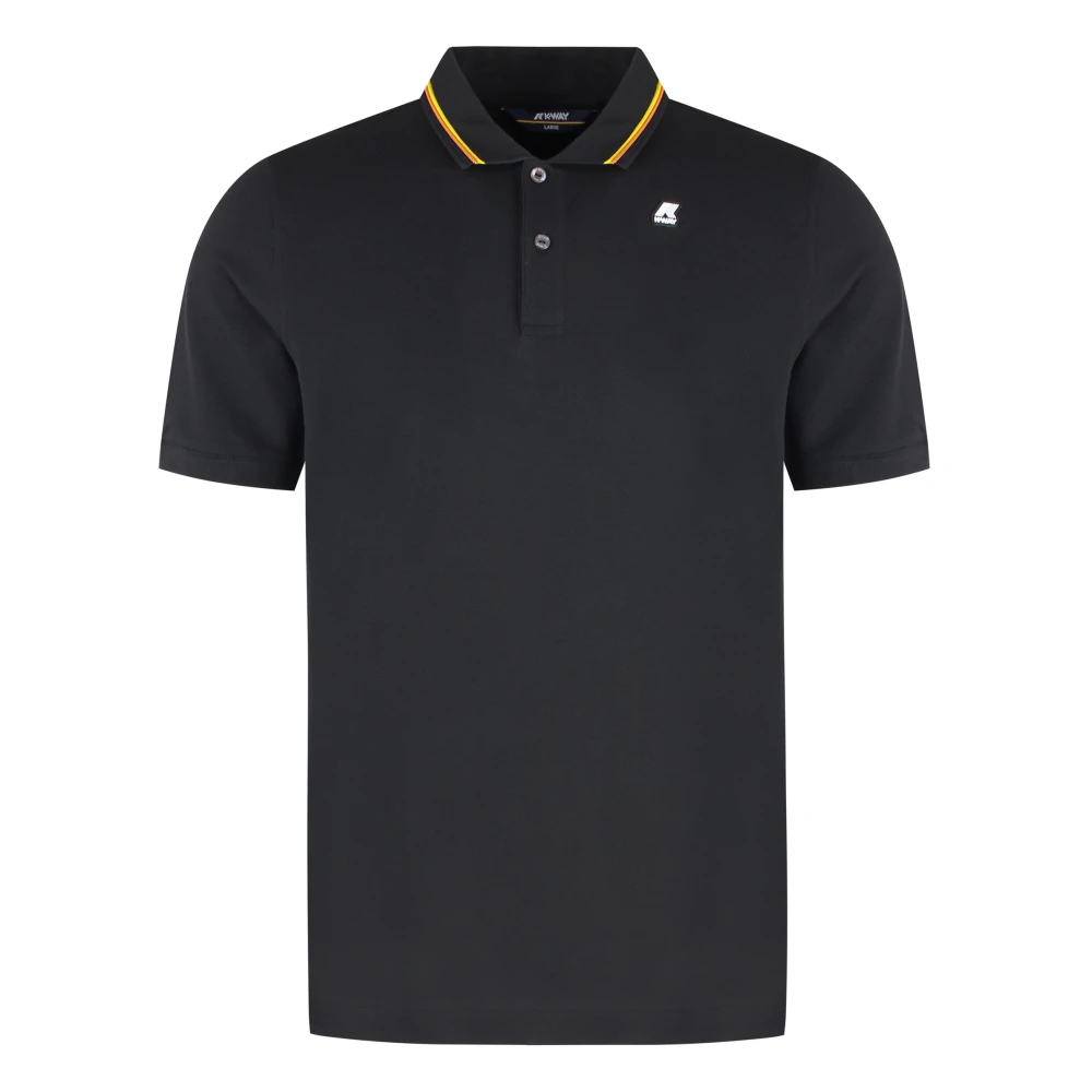 K-Way Herren Schwarz - Jud Baumwoll-Piqué Poloshirt - Tops - K - 2XL