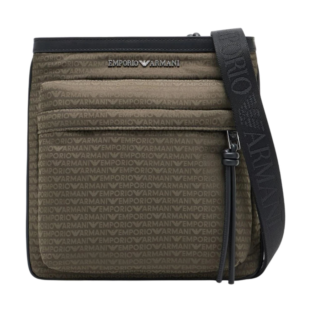 Emporio Armani Herren Grün - Monogram Jacquard Crossbody Bag - Bags - One Size
