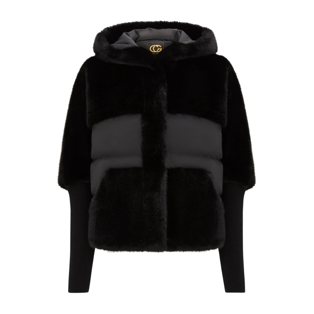 Cesare Gaspari Damen Schwarz - Oversized Jacke Aus Kunstpelz - Jackets - K - L