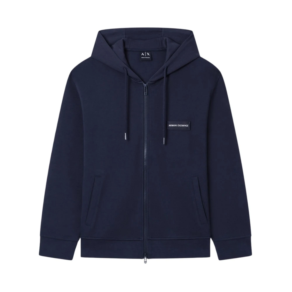 Armani Exchange Herren Blau - Full Zip Kapuzen-Sweatshirt - Sweatshirts & Hoodies - Xl