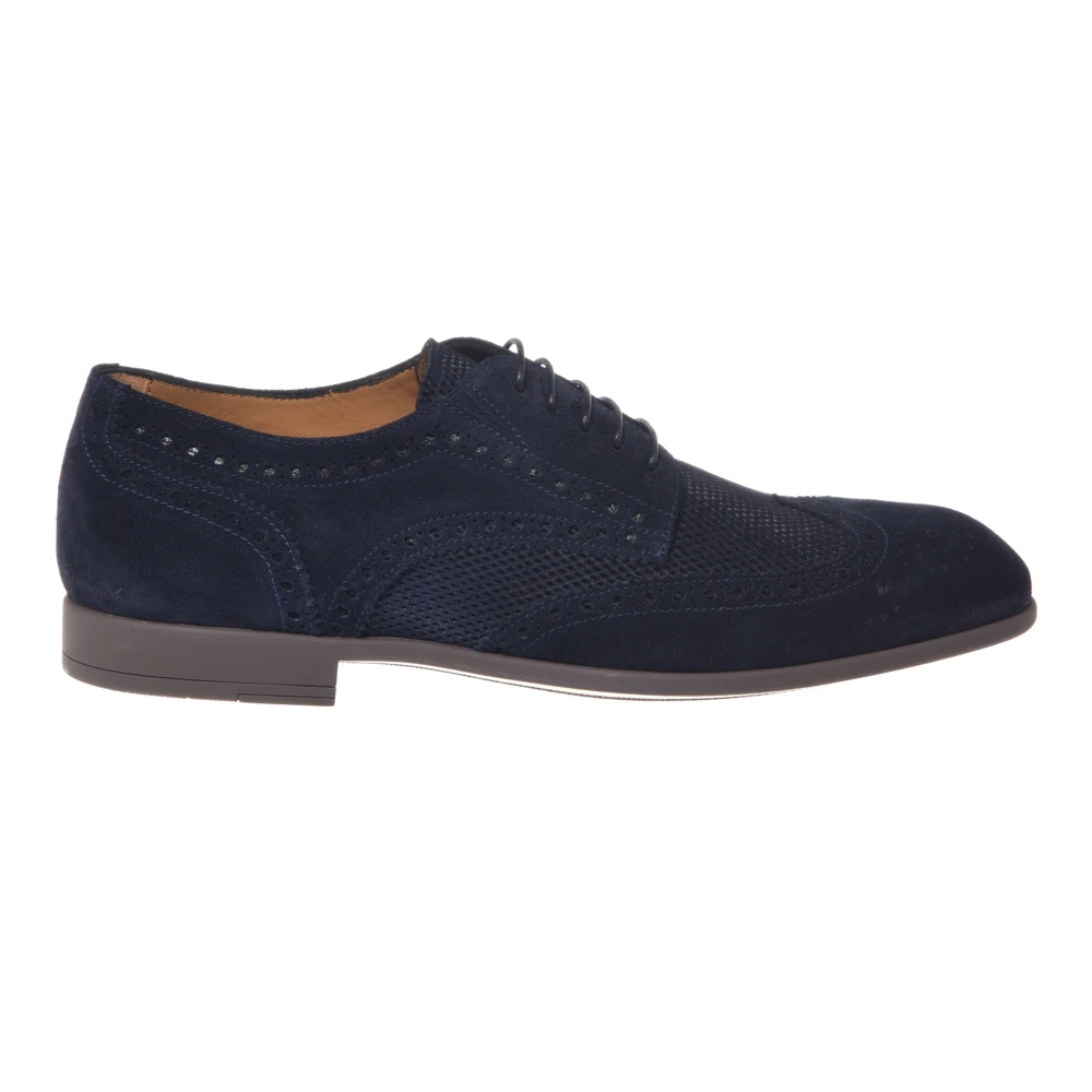Baldinini Herren Blau - Bedruckte Schnürschuhe Aus Wildleder - Shoes - 44 Eu