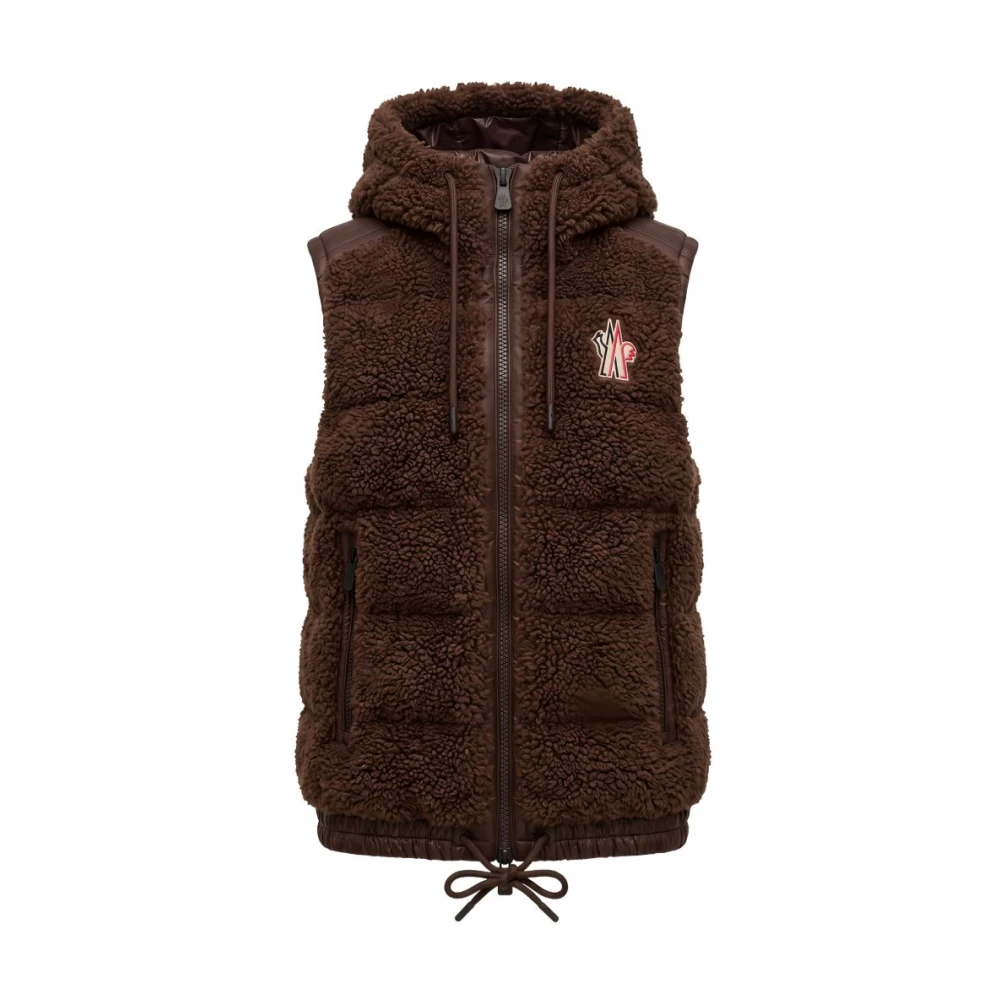 Grenoble Teddy Hooded Insulated Gilet für Women in Brown in Size: M, Moncler - Bild 3