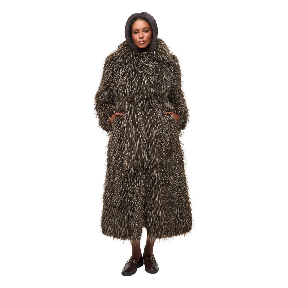 Cesare Gaspari Damen Braun - Luxuriöser Kunstpelzmantel North - Coats - L