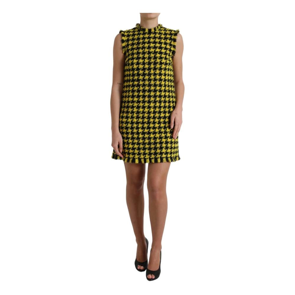 Dolce & Gabbana Damen Multicolor - Chicer Gelber Hahnentritt Strick Minirock - Dresses - Mehrfarbig -S
