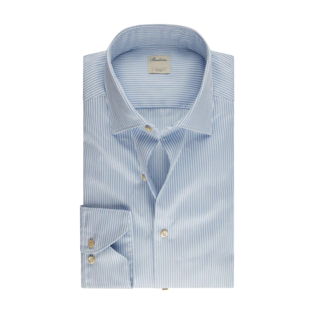 Hemden Stenströms Herren Hellblau Classic Fit Hemd Gestreift - Bild 3