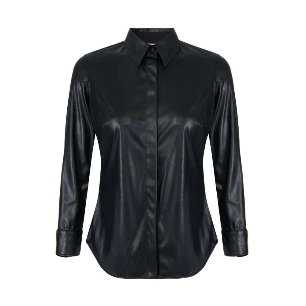 Elisabetta Franchi Damen Schwarz Hemd Ca-195-66E2-V400 Regular Fit - Bild 3