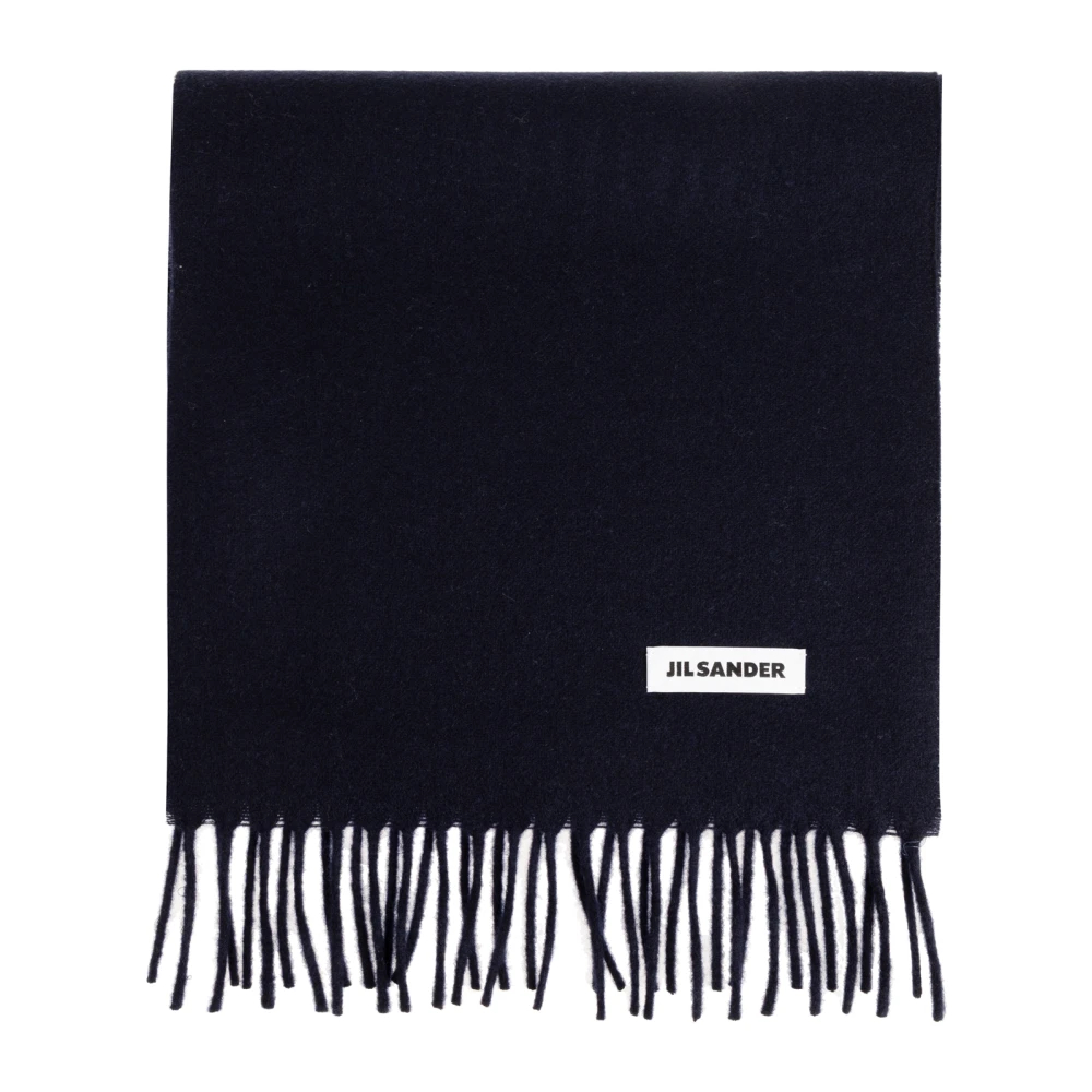 Jil Sander Herren Blau - Wollschal Mit Fransen - Accessories - One Size