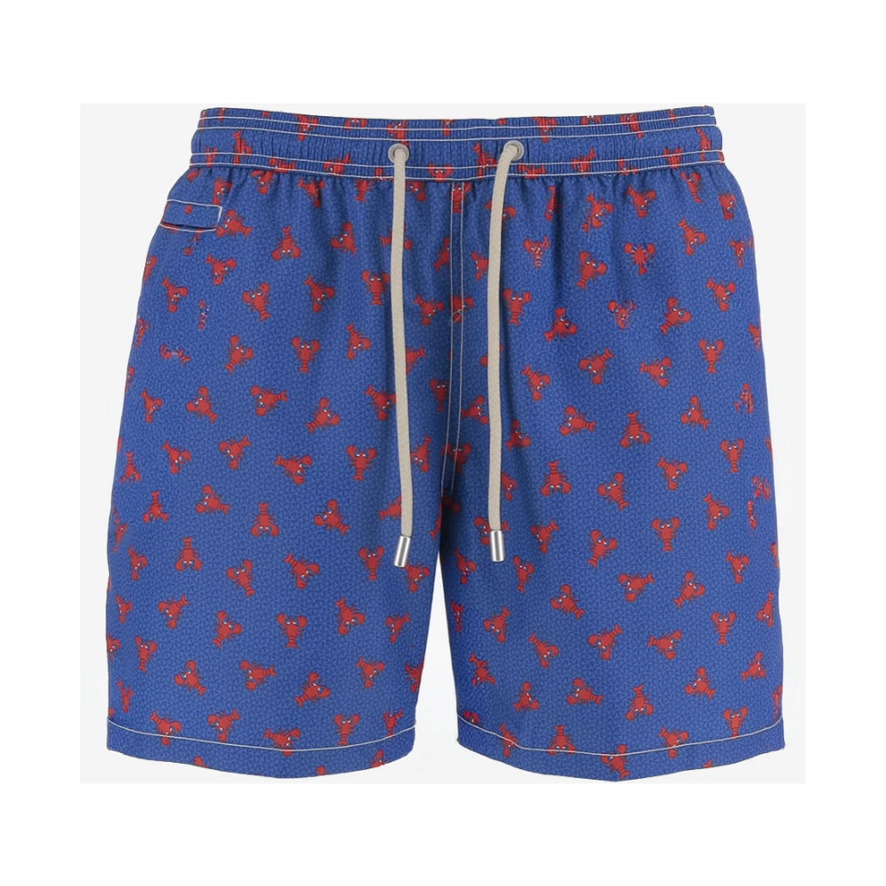 Mc2 Saint Barth Herren Blau - Nylon-Badehose Mit Druckmuster - Swimwear - M