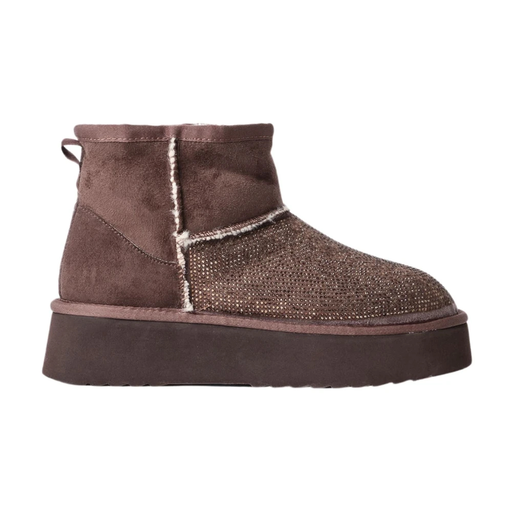 Gaëlle Paris Damen Braun - Pelz Eskimo Stiefel Mit Strass - Shoes - 41 Eu