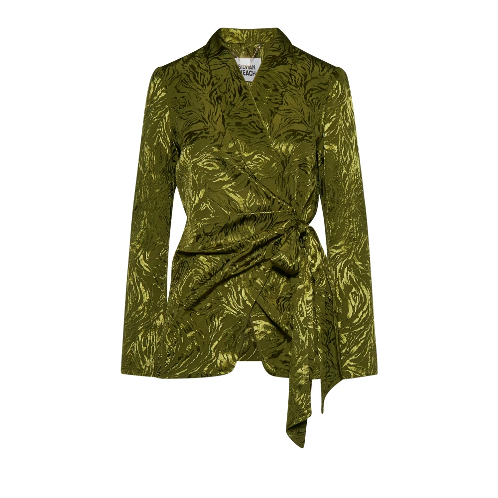 Silvian Heach Damen Grün - Blazer Jacquard Mit Gürtel - Jackets - L