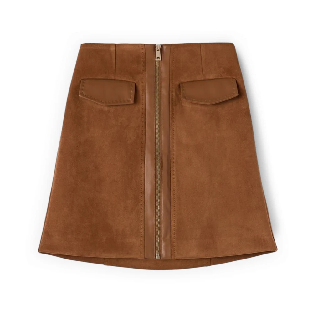 Motivi Damen Braun - A-Linien-Minirock Mit Reißverschluss - Skirts - Xs