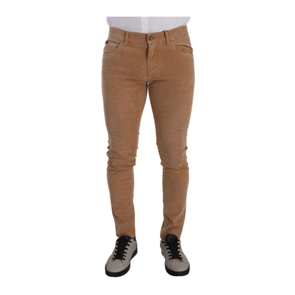 Dolce & Gabbana Herren Braun - Luxuriöse Corduroy Skinny Jeans - Jeans - M