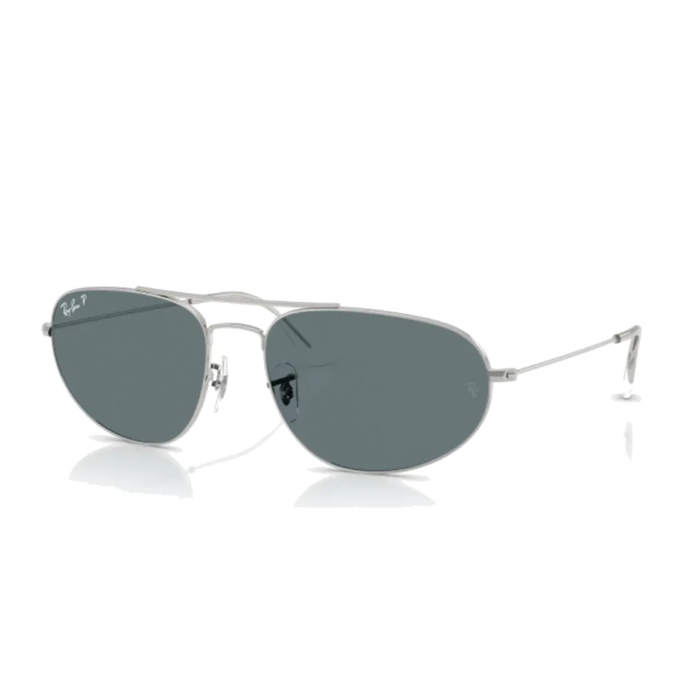 Ray-Ban Unisex Silber – Irregular – Polarisierte Sonnenbrille In Mit Blauen Gläsern - Bild 2