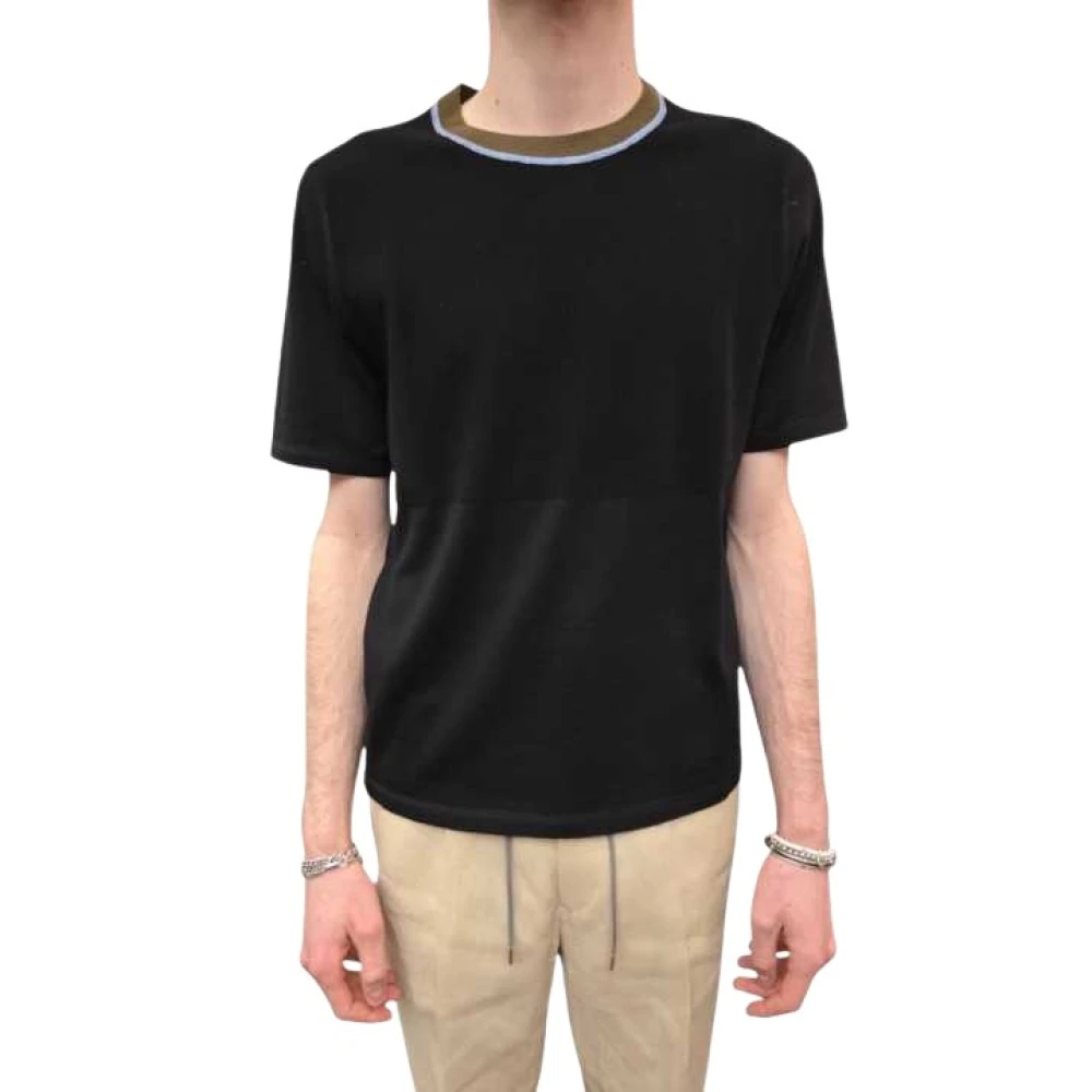 Paul Smith Herren Schwarz - Kurzärmeliger Merino Pullover - Tops - K - S