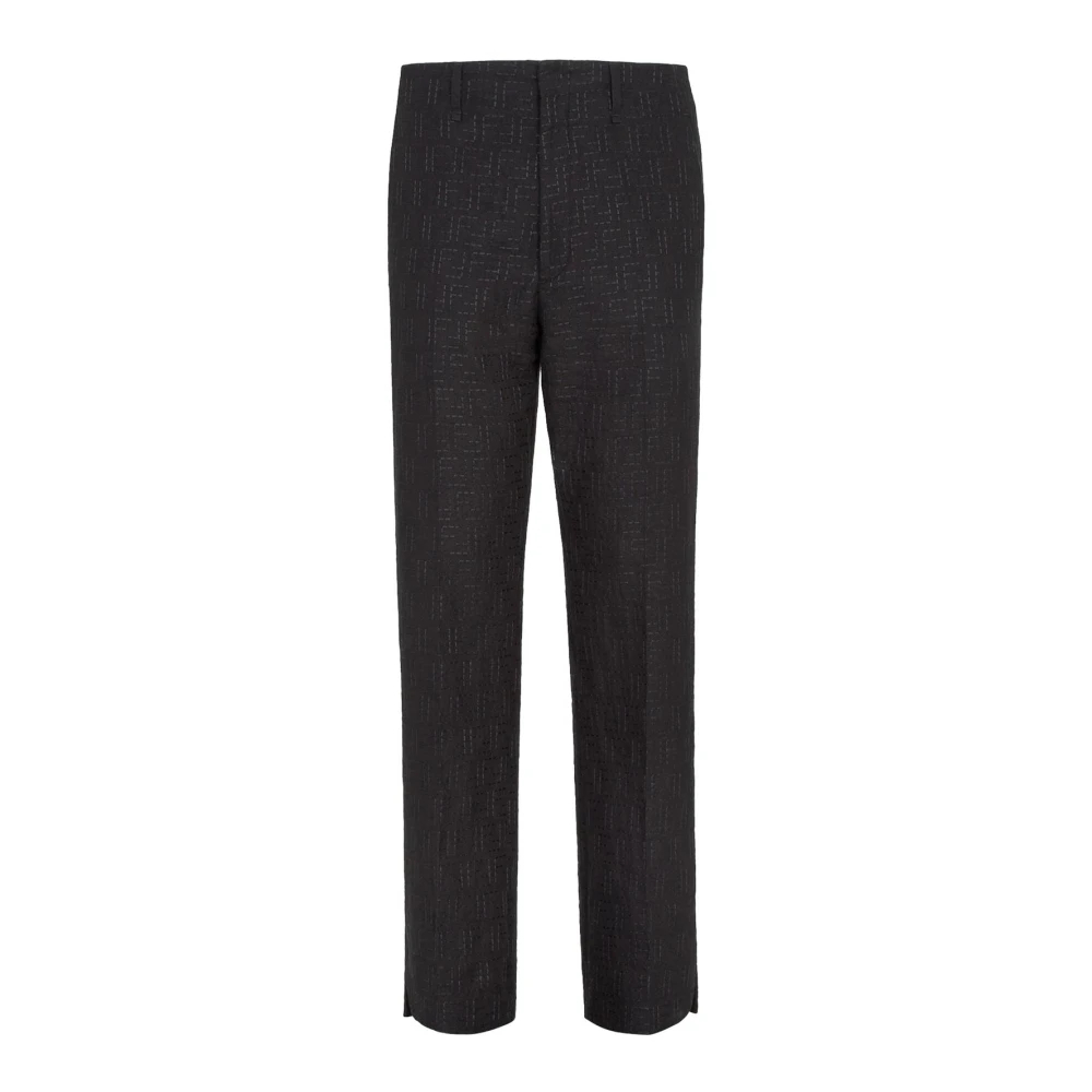 Fendi Herren Schwarz - Monogram Jacquard Tailored Hosen - Trousers - K - M