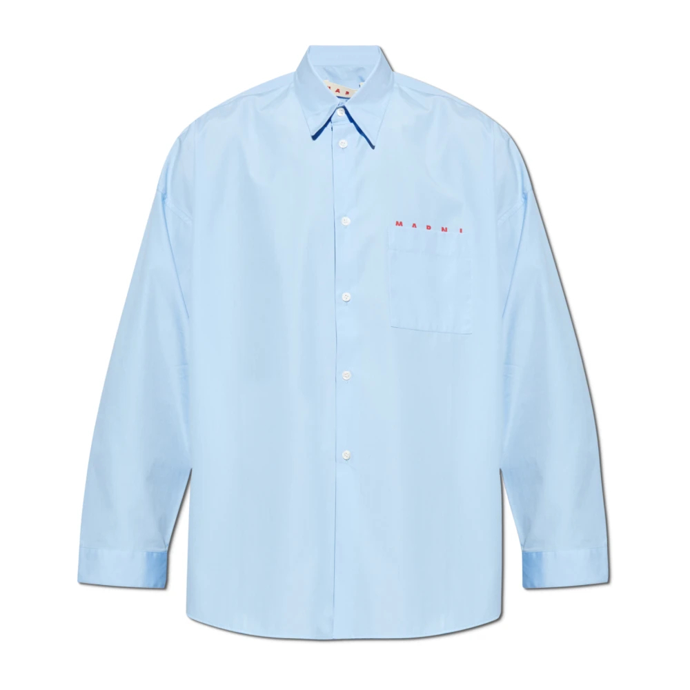 Marni Herren Blau - Oversize Hemd Mit Tasche - Shirts - Xl