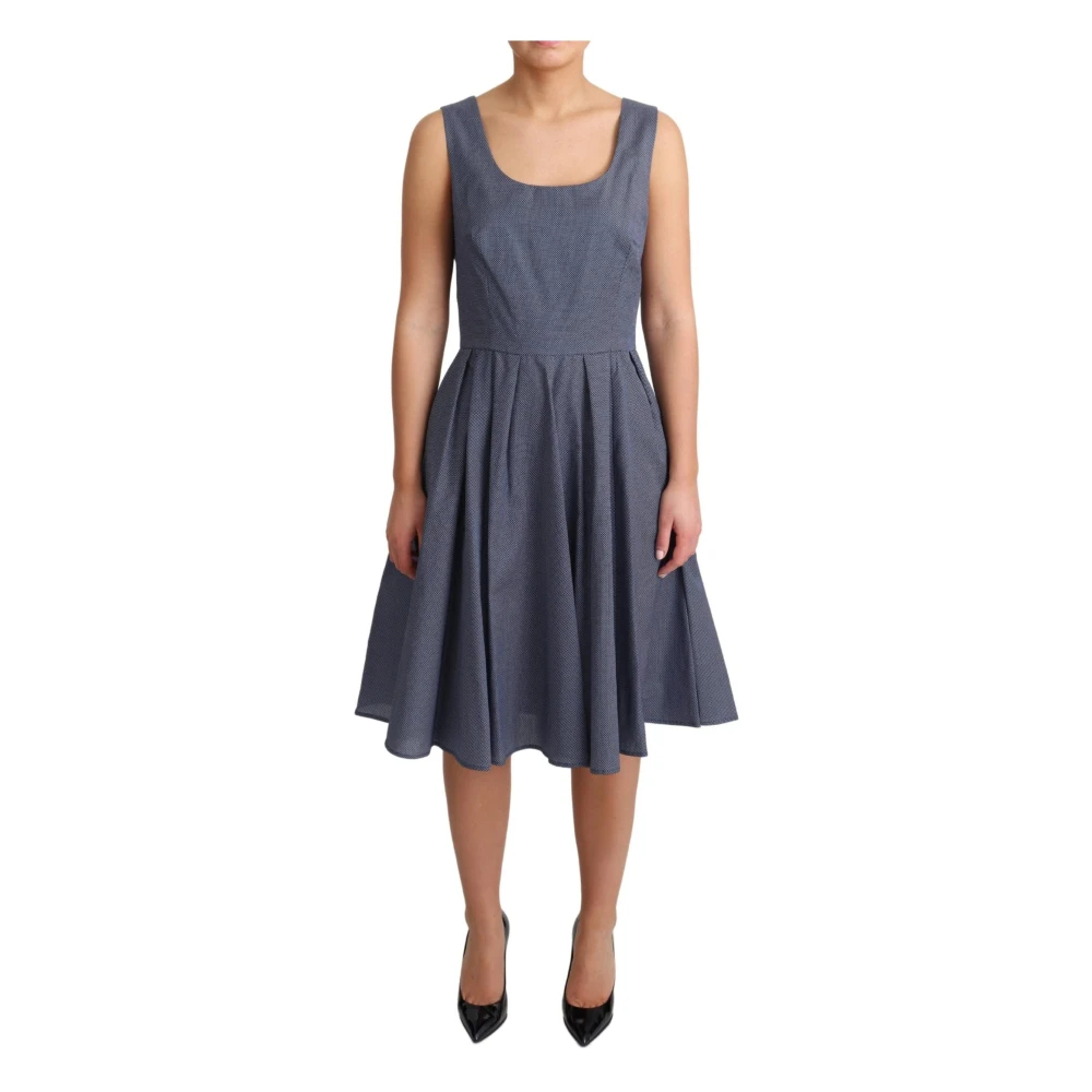 Dolce & Gabbana Damen Blau - Gepunktetes Ärmelloses A-Linie Kleid - Dresses - M