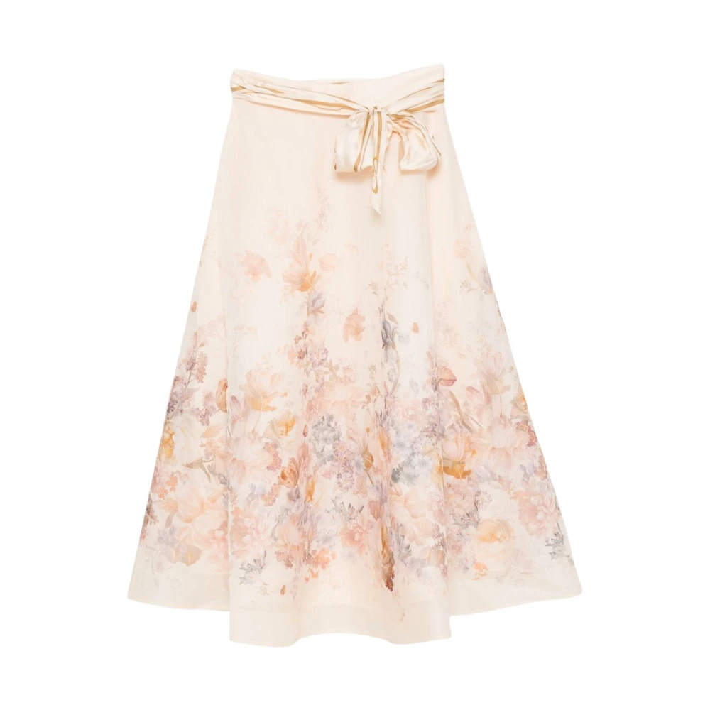 Zimmermann Ascent Linen And Silk Midi Skirt - Bild 3