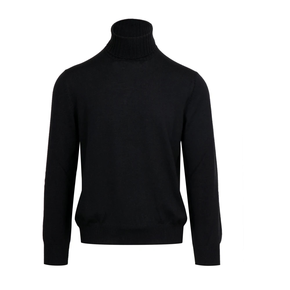 Gran Sasso Herren Schwarz - Extrafeiner Merino-Rollkragenpullover - Knitwear - K -2Xl