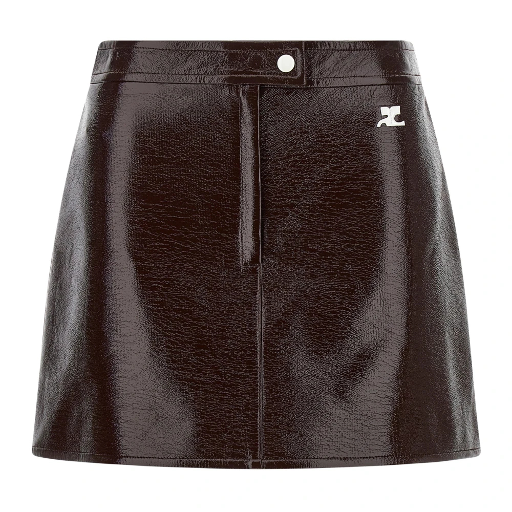Courrèges Damen Braun - Reedition Vinyl Minirock - Skirts - Xs