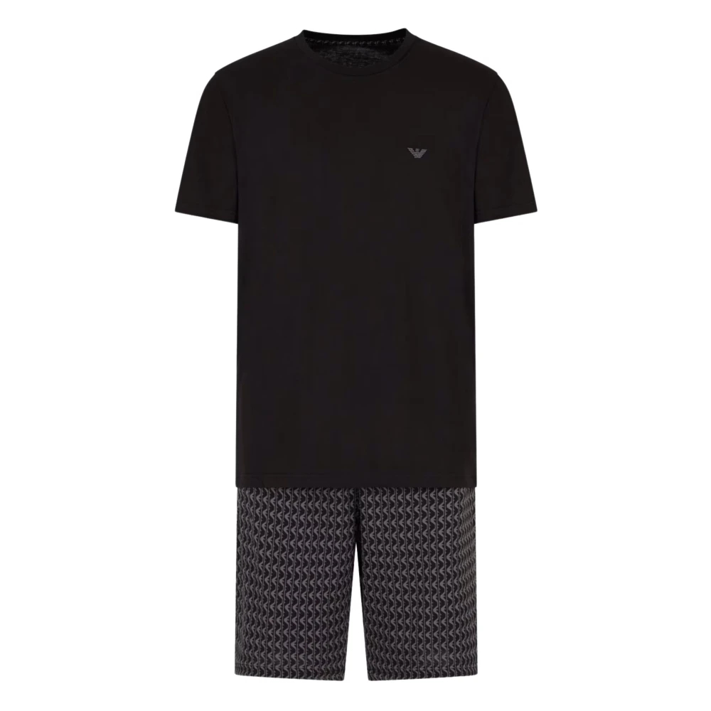 Emporio Armani Herren Schwarz - Es Baumwoll-Jersey-Pyjamaset - Nightwear & Lounge - K - S