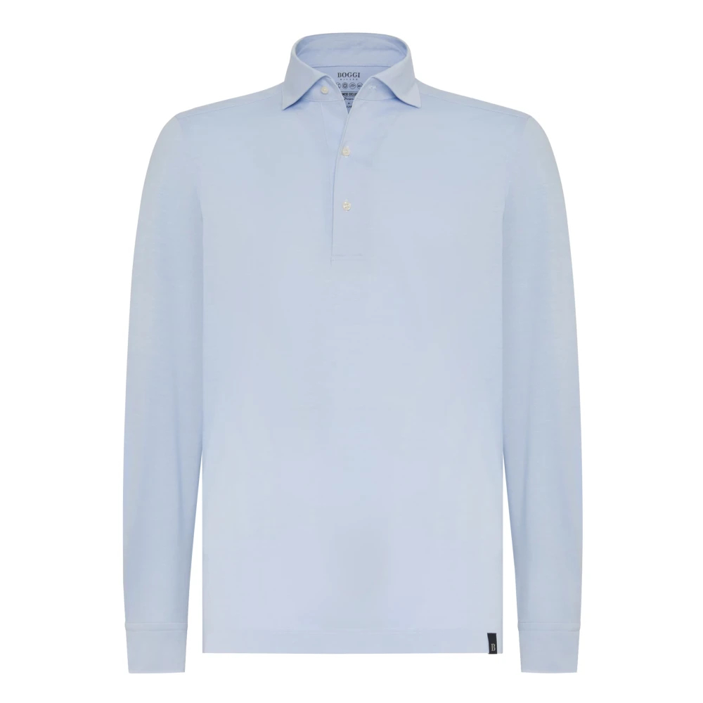 Boggi Milano Herren Blau - Japanisches Jersey-Poloshirt - Tops - L