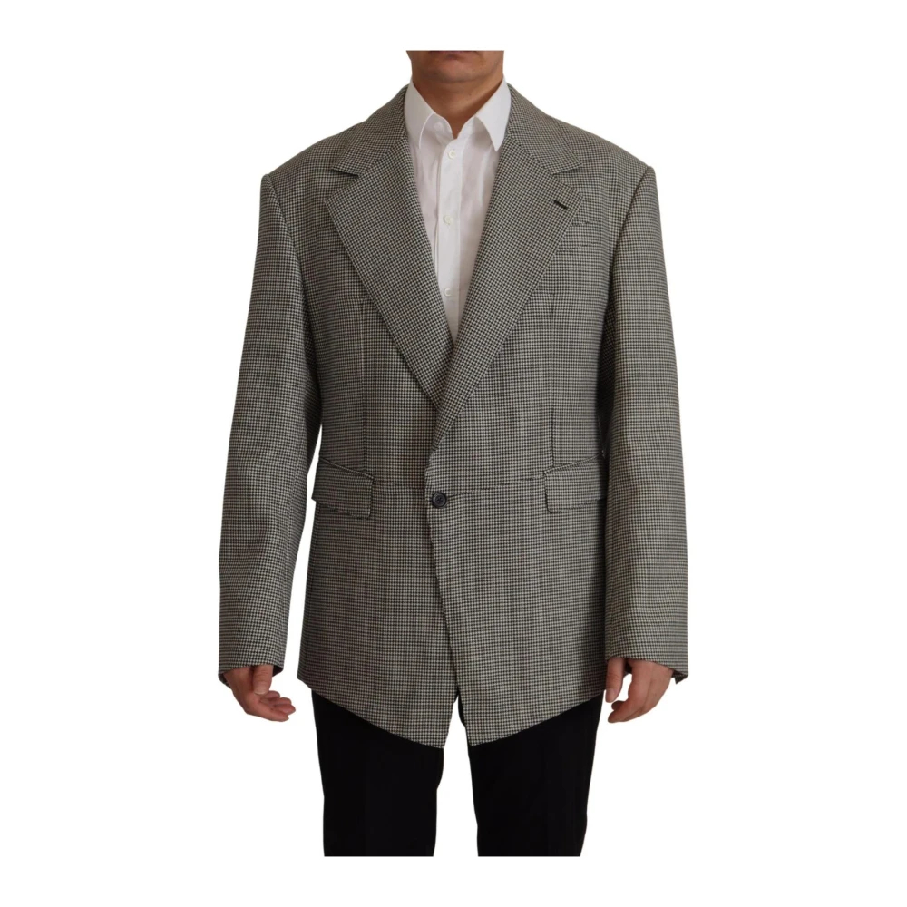 Dolce & Gabbana Herren Grau - Er Karierte Wollblazer - Jackets - M