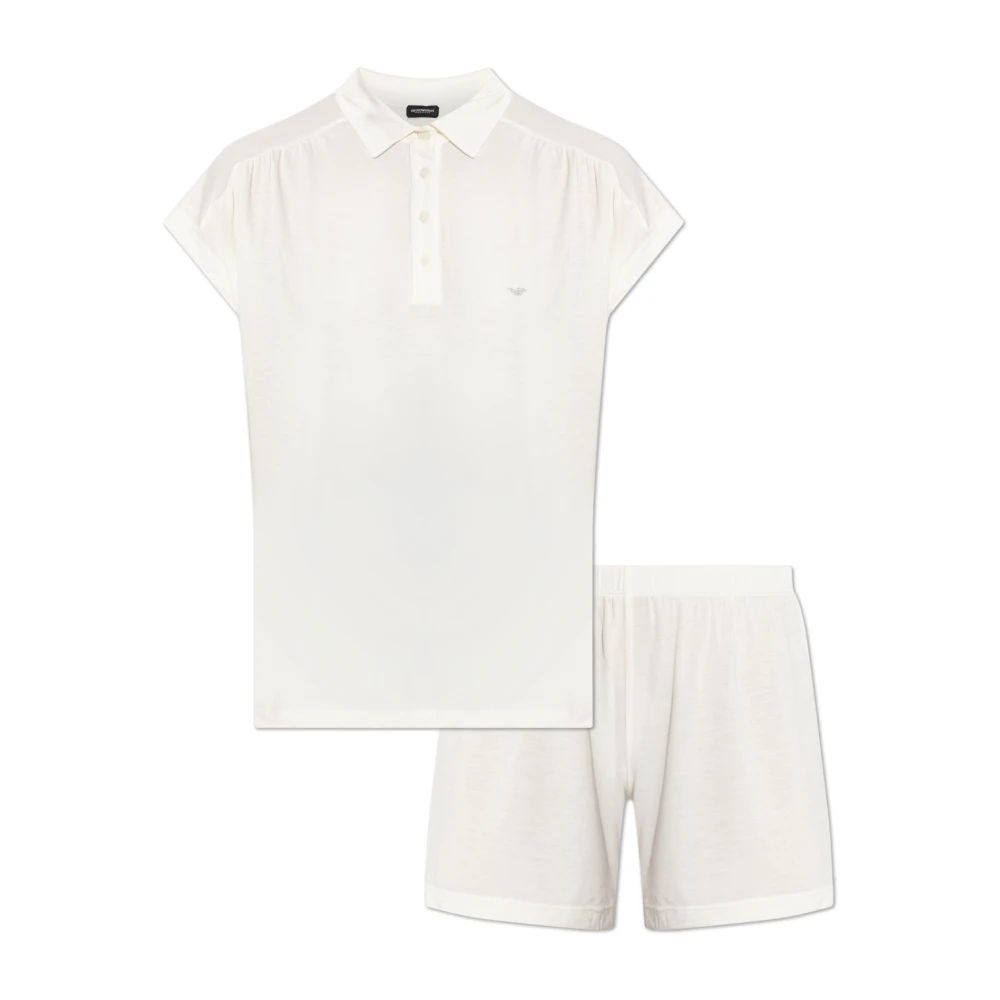 Emporio Armani Damen Beige - Zweiteiliges Pyjama-Set - Nightwear & Lounge - S