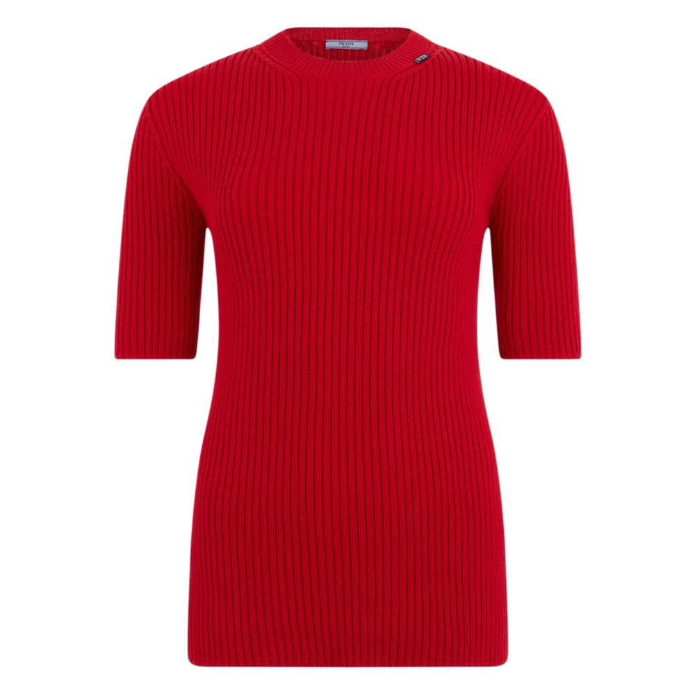 PRADA ABBIGLIAMENTO | Red English rib stitch knit virgin wool sweater | female | 40 - Bild 6