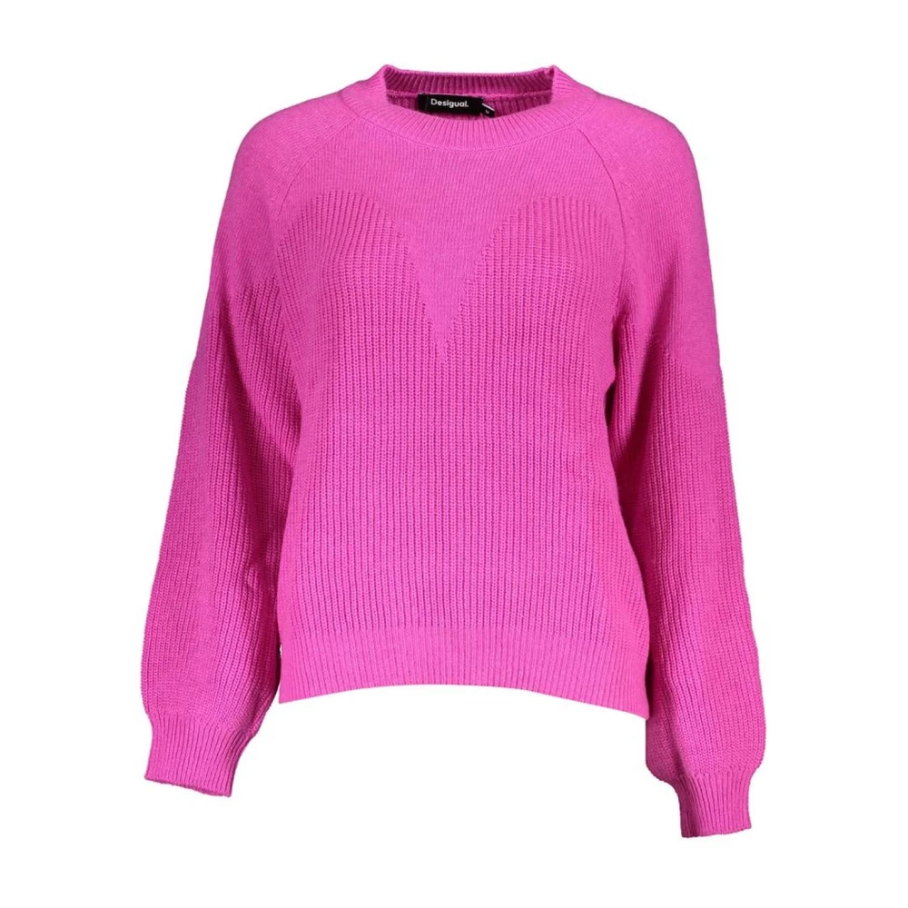 Desigual, Damen, Pullover, Rosa Polyester Women Sweater, Rosa, (XXL) - Bild 7