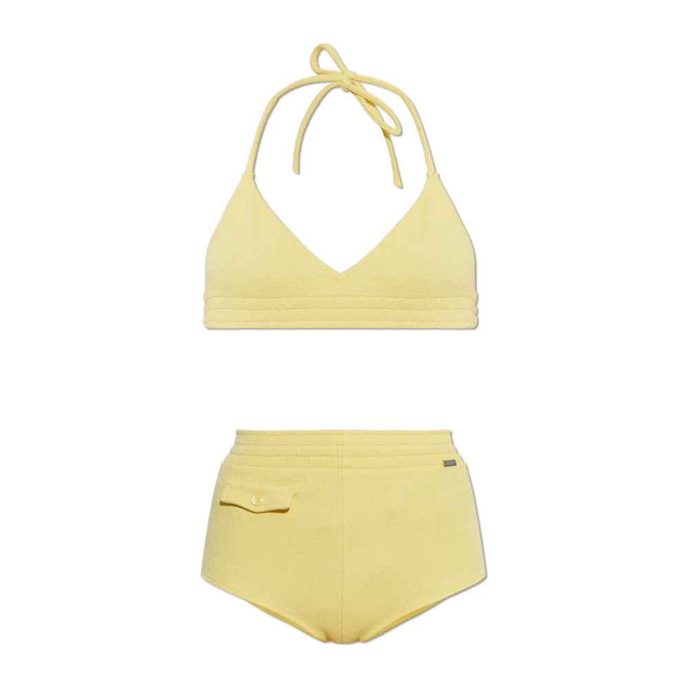 Mm6 Maison Margiela Damen Gelb - Textured Neckholder Bikini - Swimwear - M