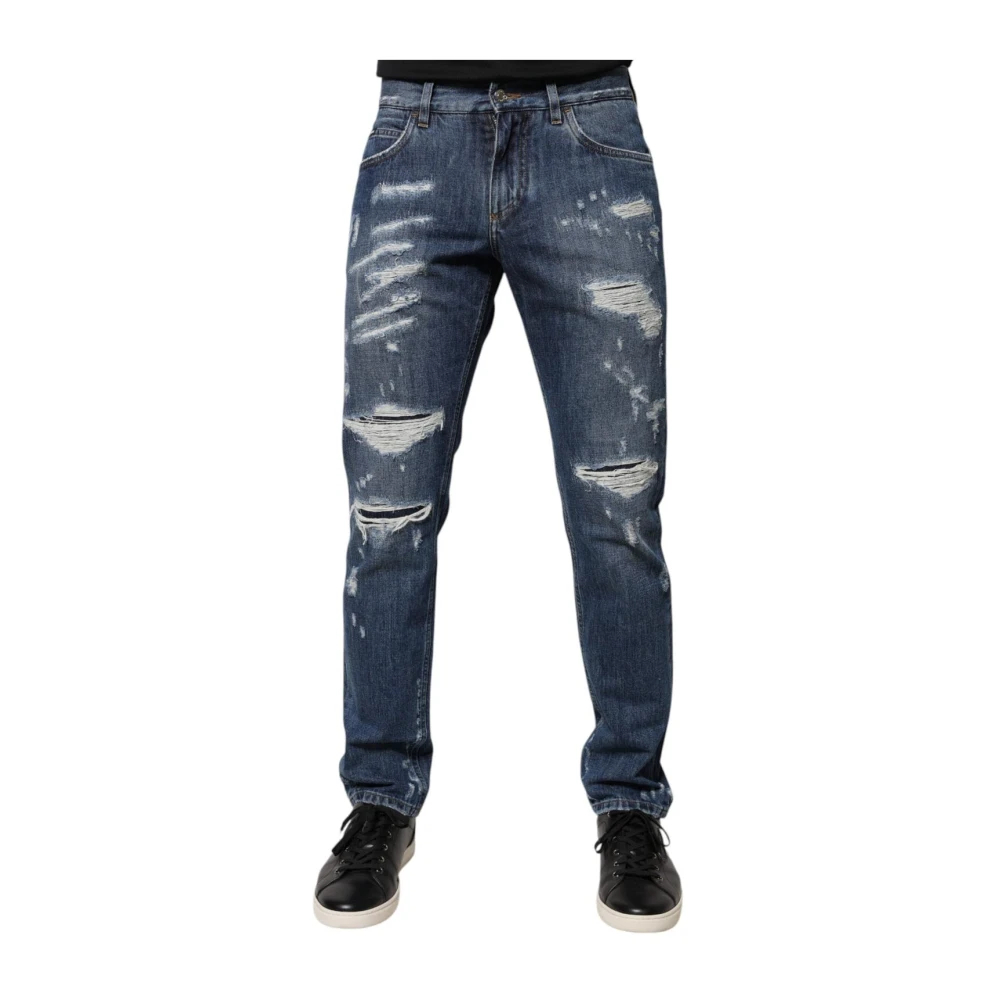 Dolce & Gabbana Herren Blau - Zerrissene Skinny Denim Jeans - Jeans - S