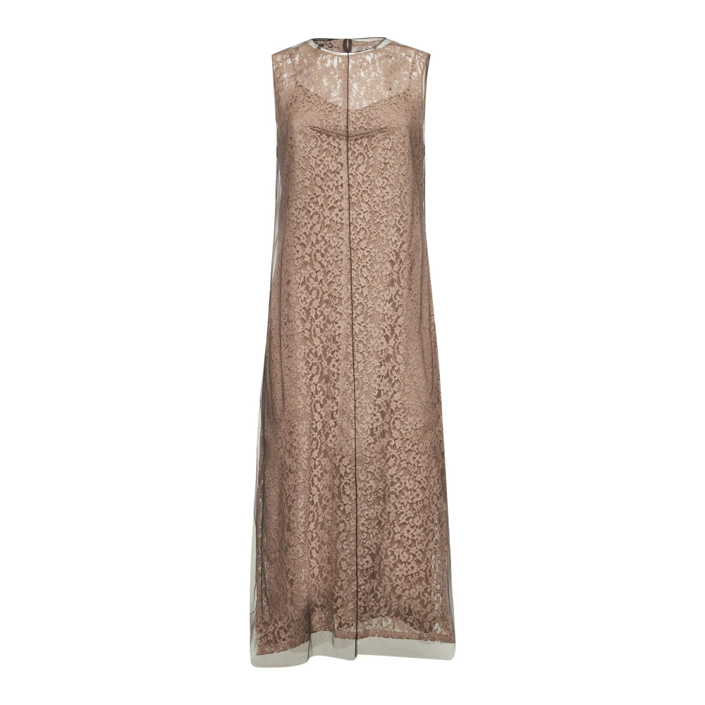 Fendi Damen Rosa - Blumenspitze Midi Kleid - Dresses - 2XS