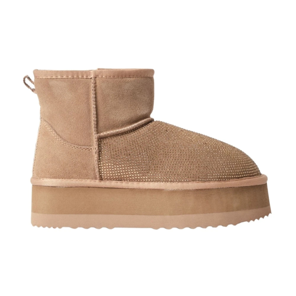 Gaëlle Paris Damen Braun - Pelz Eskimo Stiefel Mit Strass - Shoes - 36 Eu