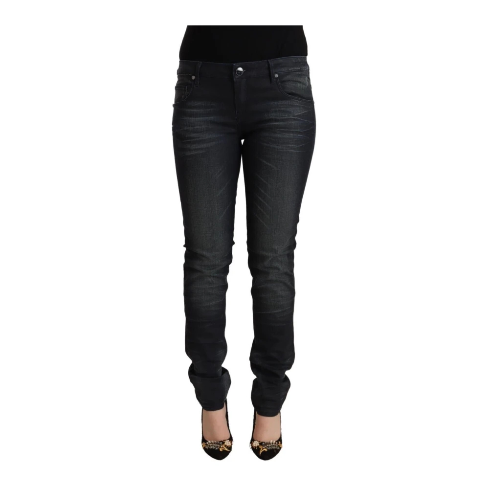 Acht Damen Schwarz - Low Waist Skinny Denim - Jeans - K -W28