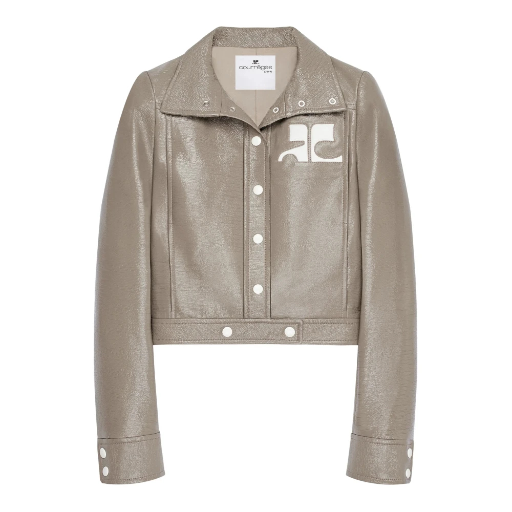 Courrèges Damen Grau - Reedition Vinyl Jacke - Jackets - S