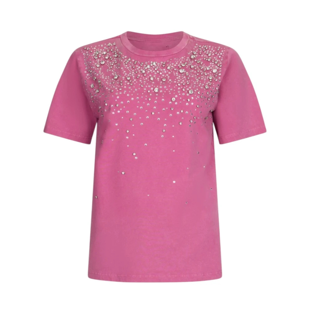 Liu Jo Damen Rosa - T-Shirt Mit Schmucksteinen - Tops - Xs