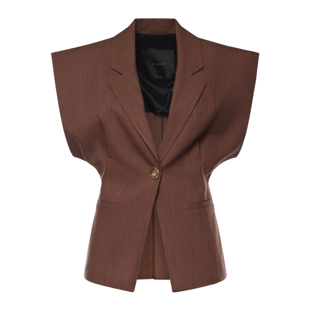 Pinko - Floella Ärmelloser Blazer - Jackets -Damen -Braun -2Xs