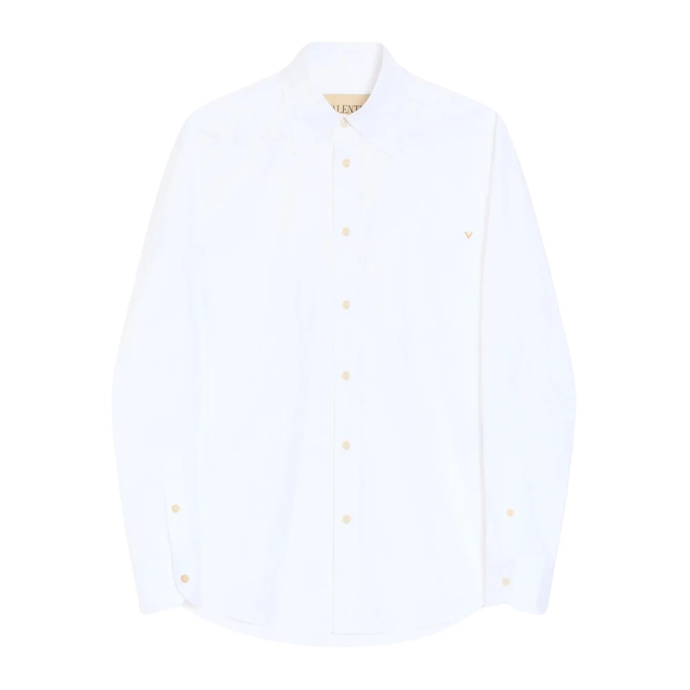 Valentino - Oxford Baumwollhemd Mit Vgold - Shirts - Herren - Weiß - M
