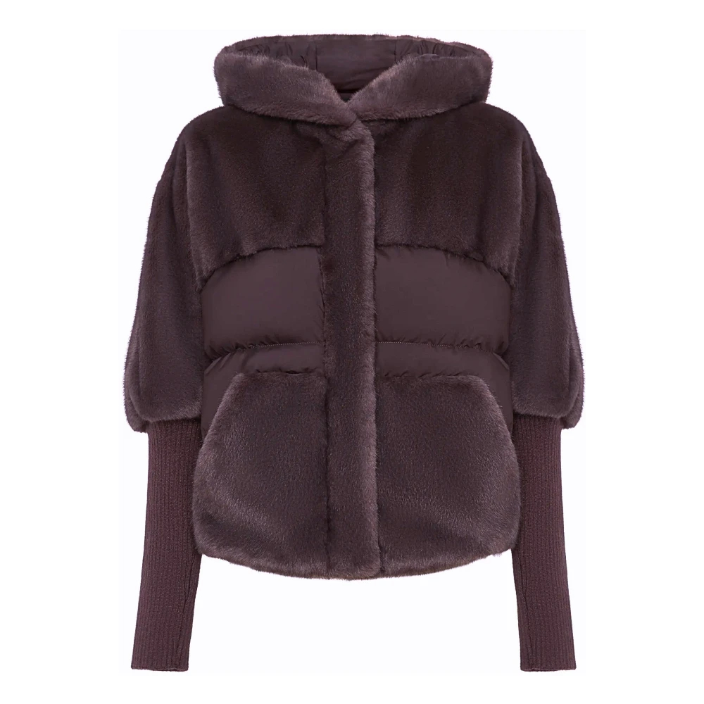 Cesare Gaspari Damen Violett - Oversized Jacke Aus Kunstpelz - Jackets - Lila - Xl