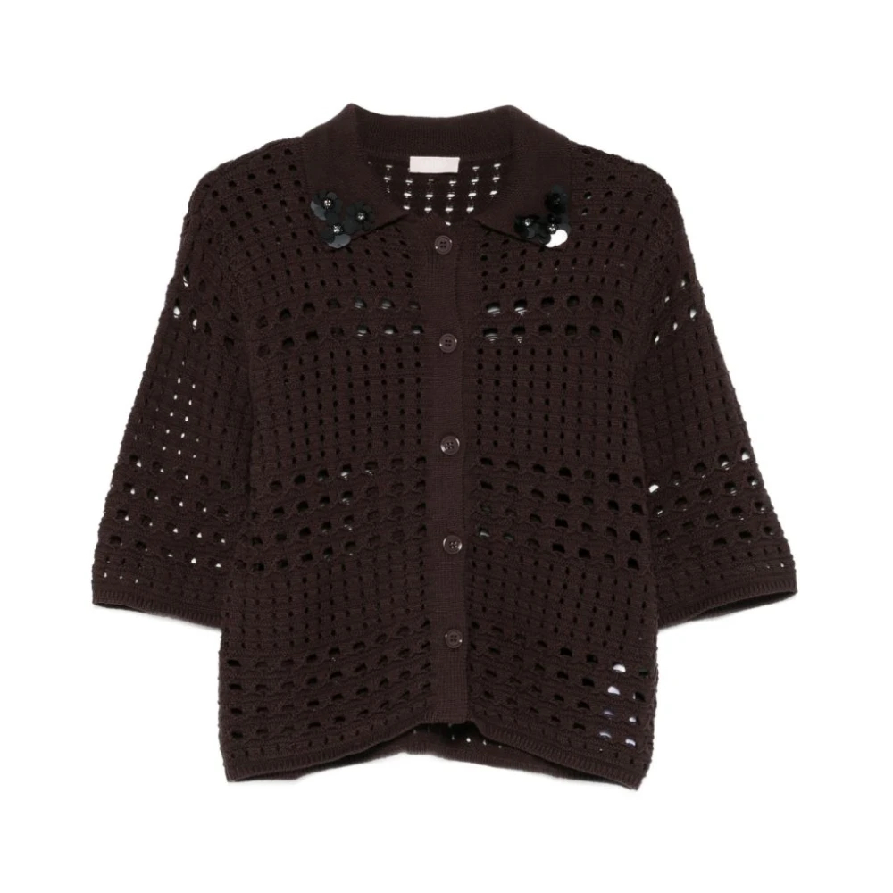 Liu Jo Damen Braun - Häkel-Cardigan - Knitwear - M