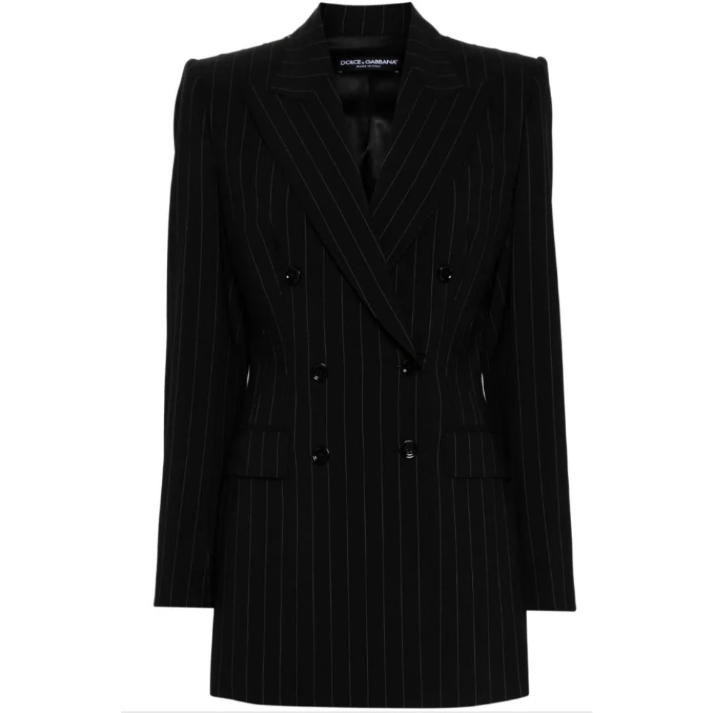 Dolce & Gabbana Damen Schwarz - Nadelstreifen-Blazer - Jackets - K - L