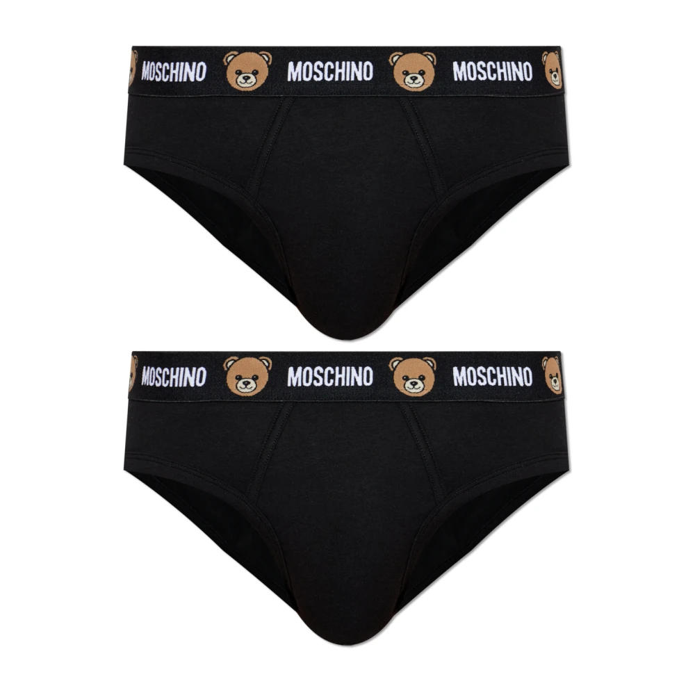 Moschino Herren Schwarz - Zweierpackung Baumwollslips - Underwear - K - S