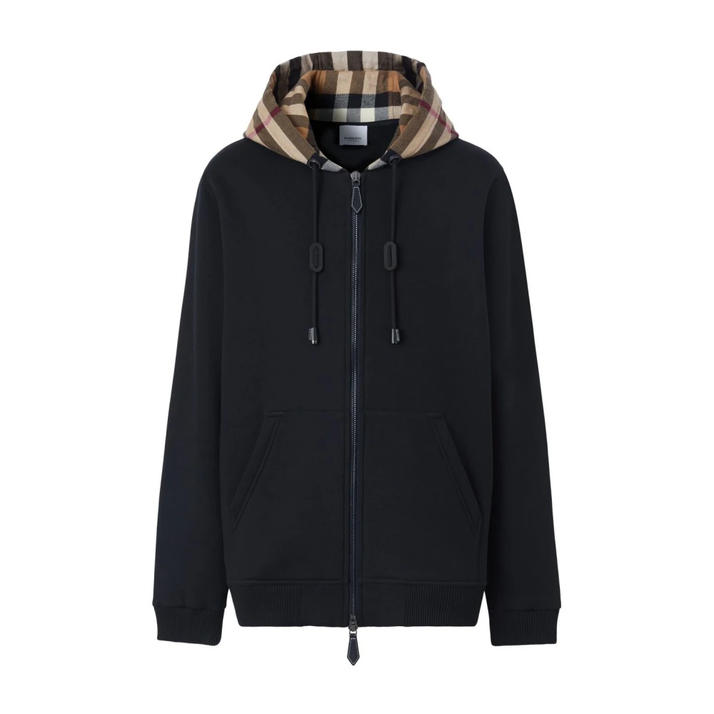 Burberry Herren Schwarz - Karierte Kapuzenreißverschlussmantel - Sweatshirts & Hoodies - K - L
