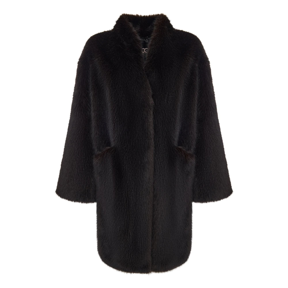 Cesare Gaspari Damen Braun - Luxuriöse Kunstpelzjacke - Jackets - S