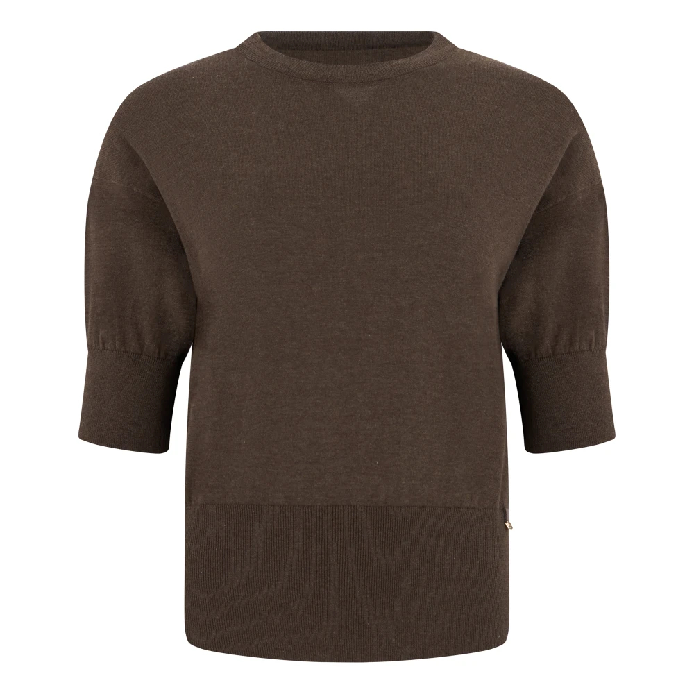 Herno Damen Braun - Kurzärmliger Baumwollpullover - Knitwear - Xl